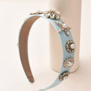 Baby blue beach themed headband.